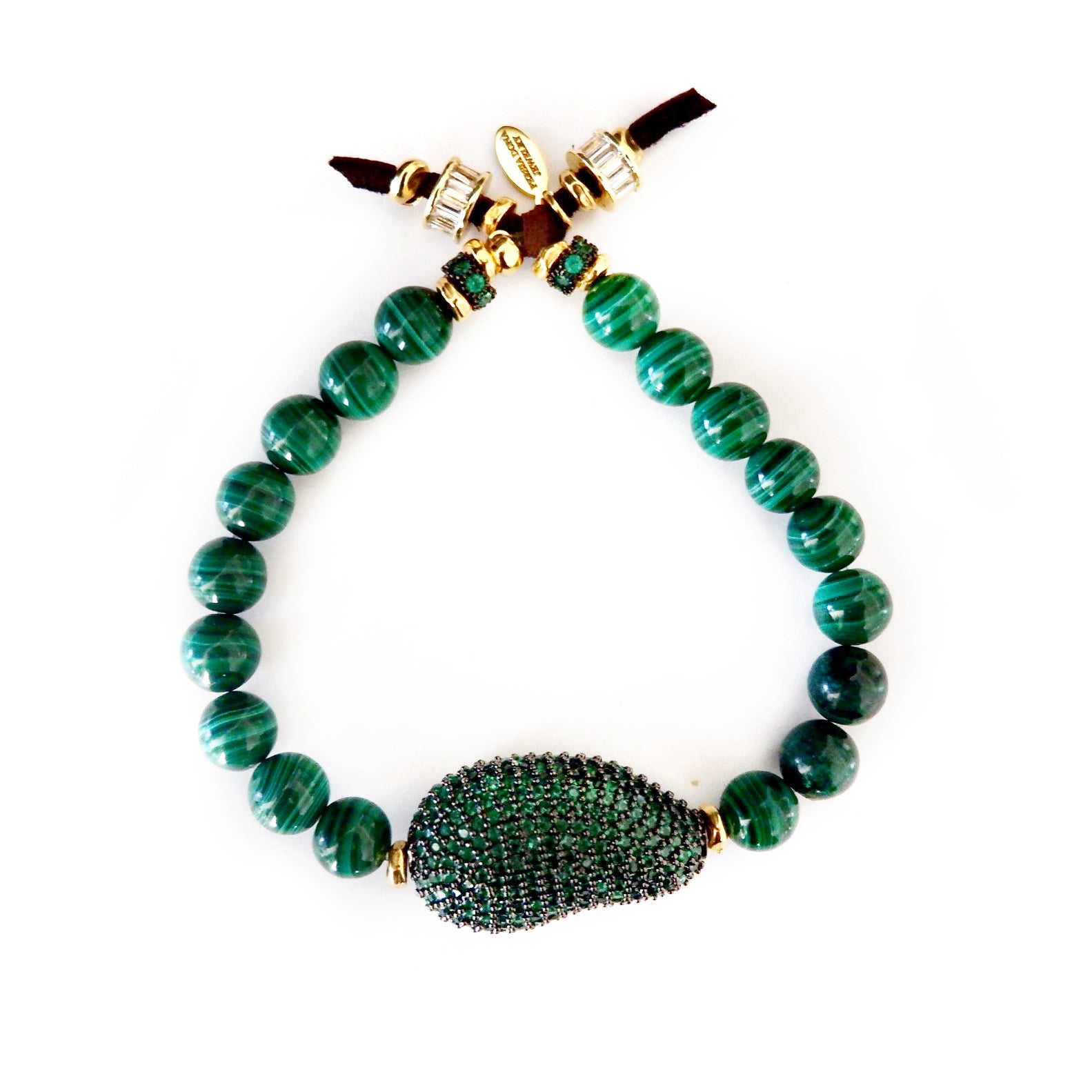 malachite green onyx crystal bracelet