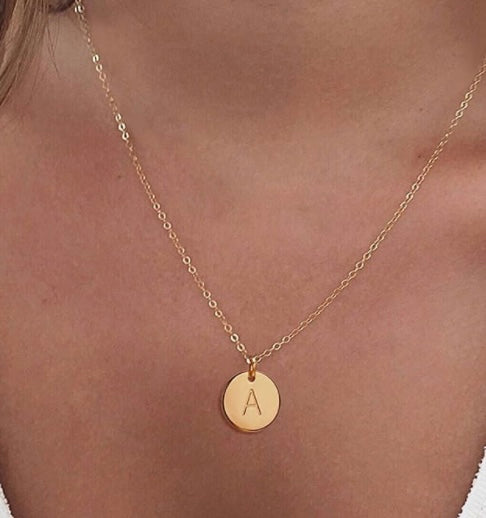 my dainty initial necklace