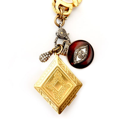 vintage charm mixed metal necklace