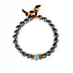 hematite x turquoise mens bracelet