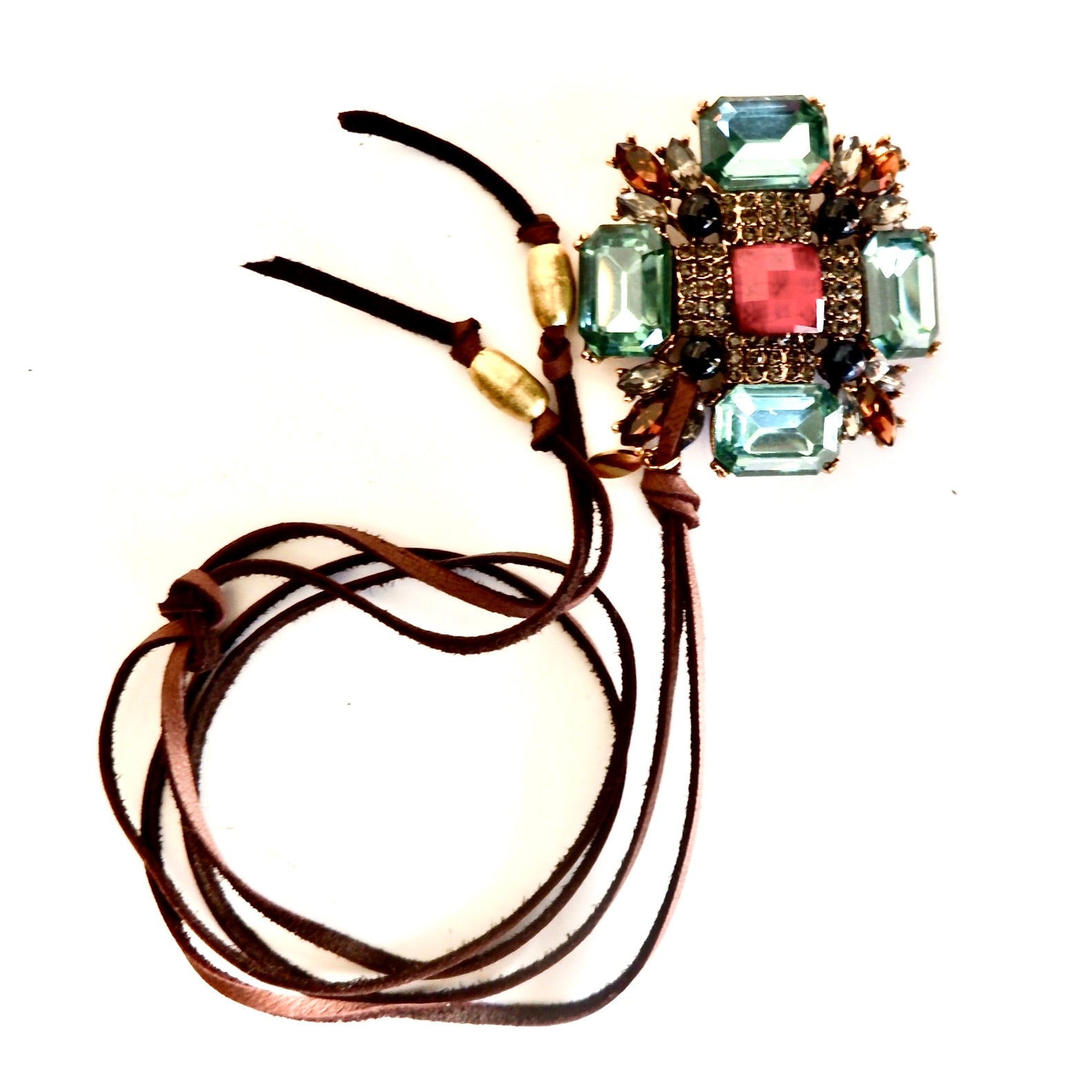 vintage x modern leather necklace