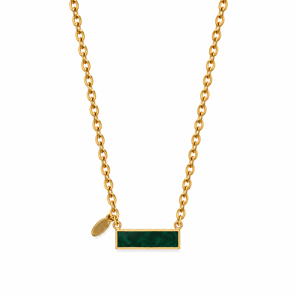 malachite bar necklace