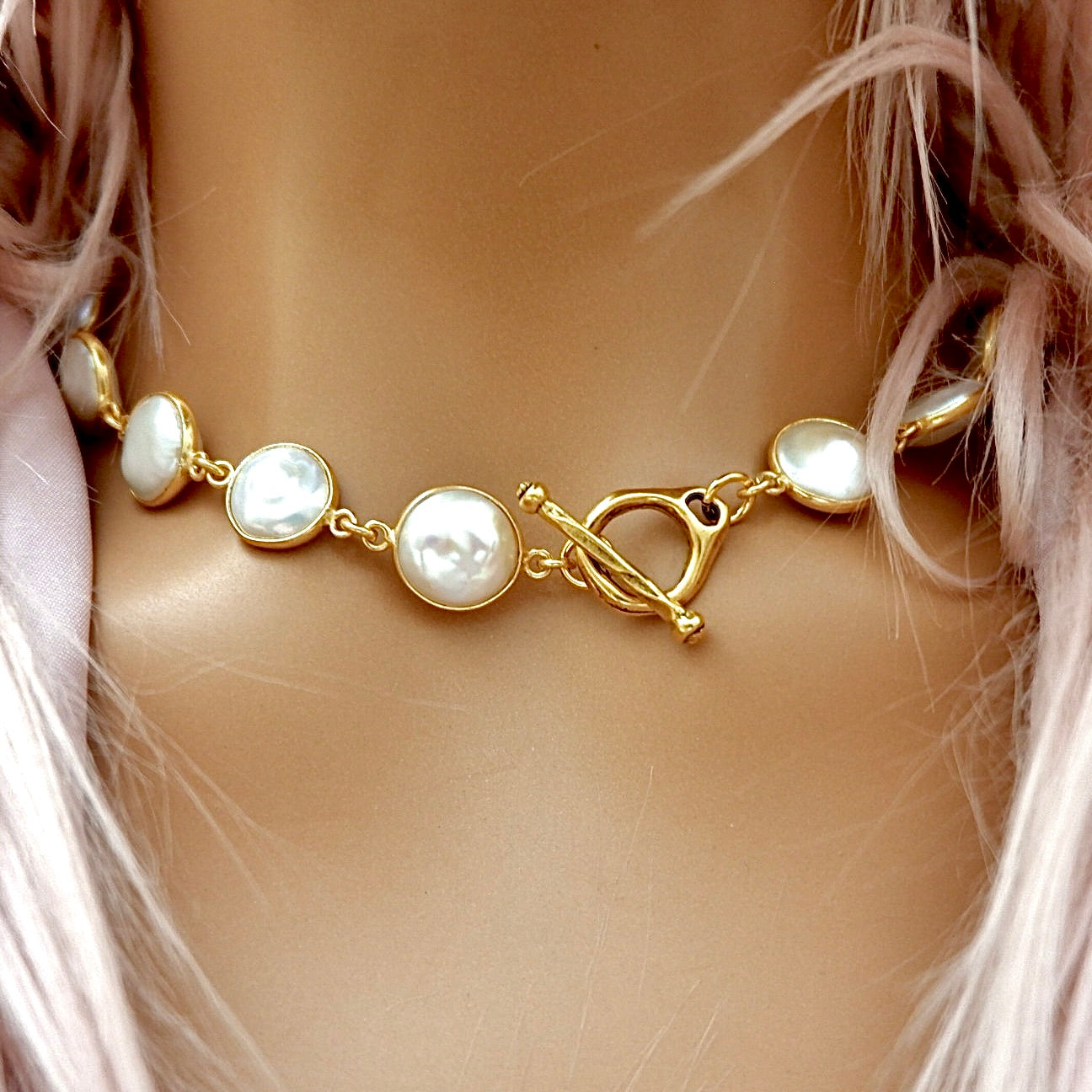 my flat freshwater pearl choker