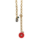vintage chain x carnelian circle necklace