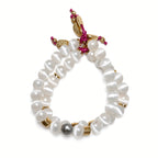 White tigers eye twin set bracelets