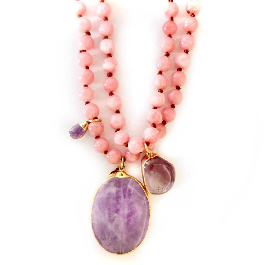 pink & amethyst dream necklace