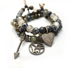 brilliant pave diamond love set bracelets