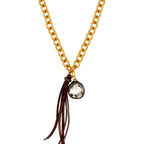 Vintage x modern x leather necklace