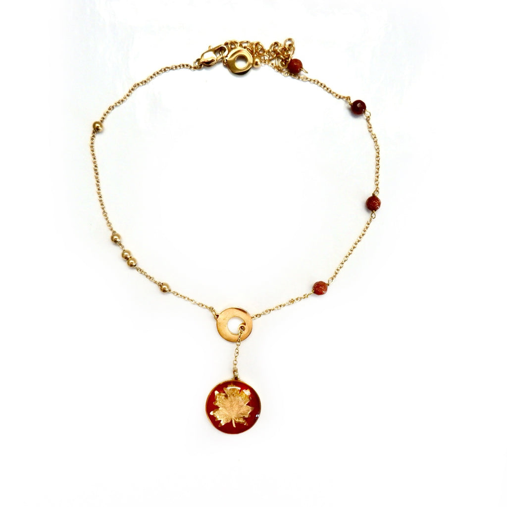 my vintage leaf anklet