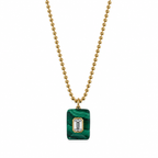 malachite x ball chain necklace