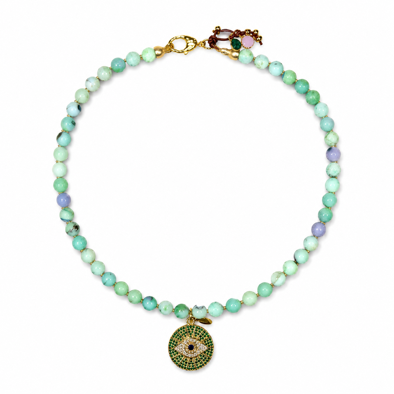 greens evil eye necklace