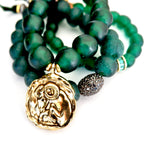 vintage glass magic green bracelet