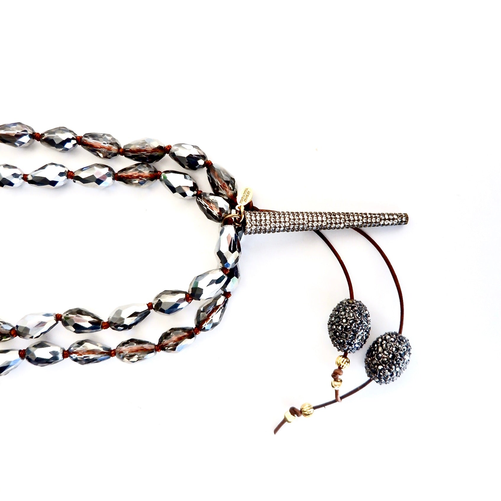 vintage glass pave sparkle dream necklace