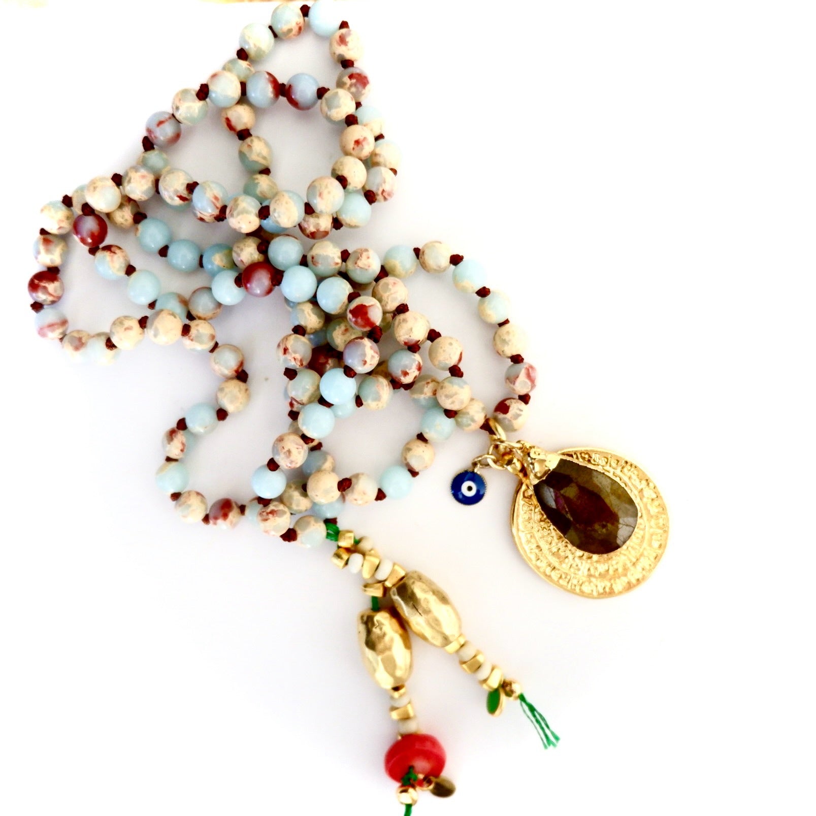 my luxe riverstone medallion necklace