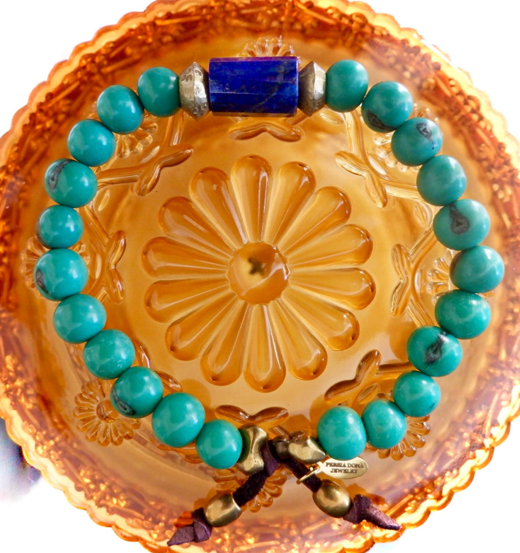 brazilian acai x lapis lazuli mens bracelet