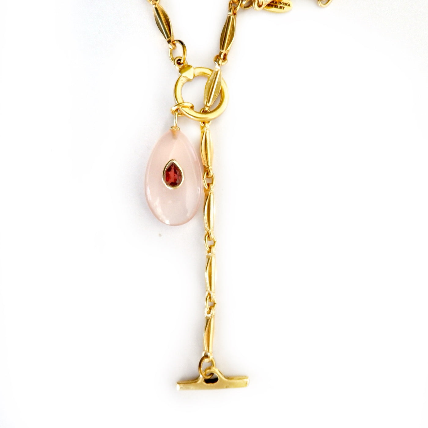 rose quartz pendant vintage chain necklace