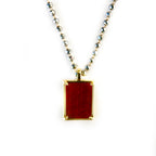 rectangle gemstone pendant necklace