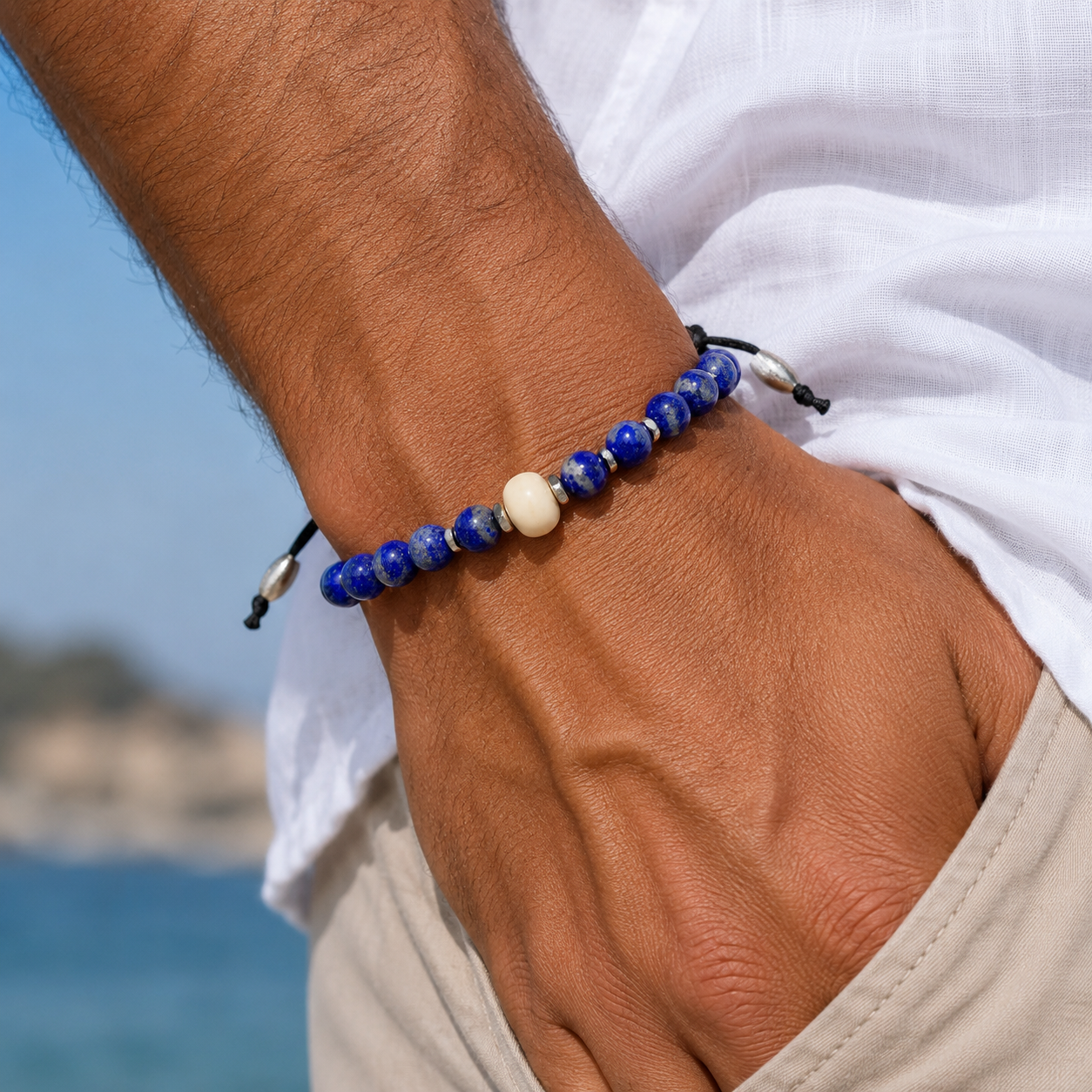 sunny lapis mens bracelet