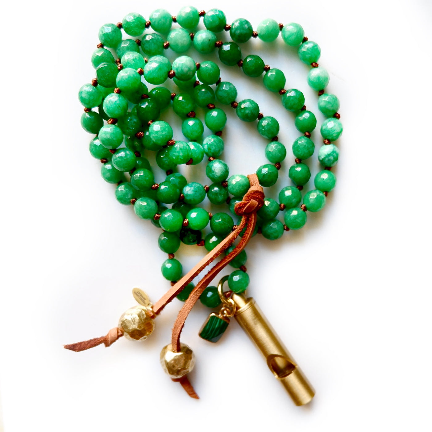 whistle green gemstone necklace