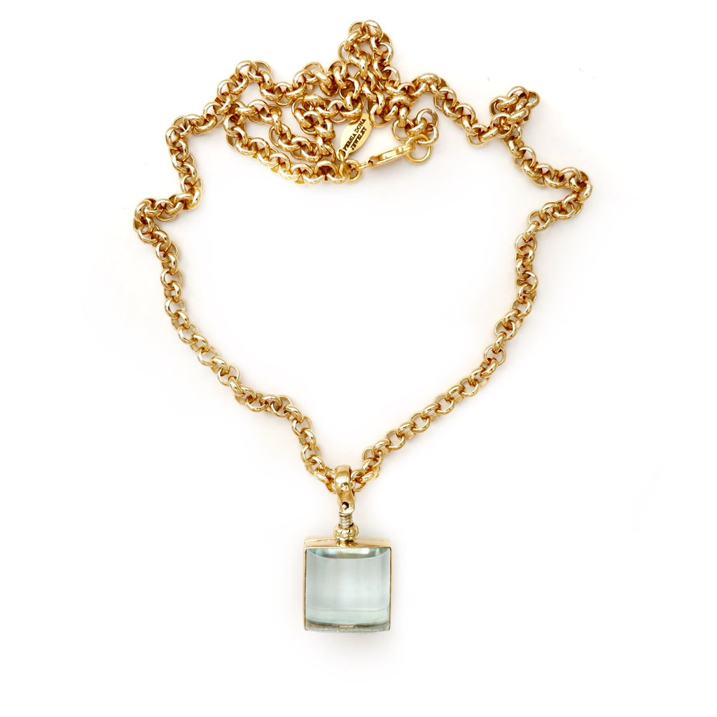 mini square locket pendant necklace