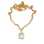 mini square locket pendant necklace