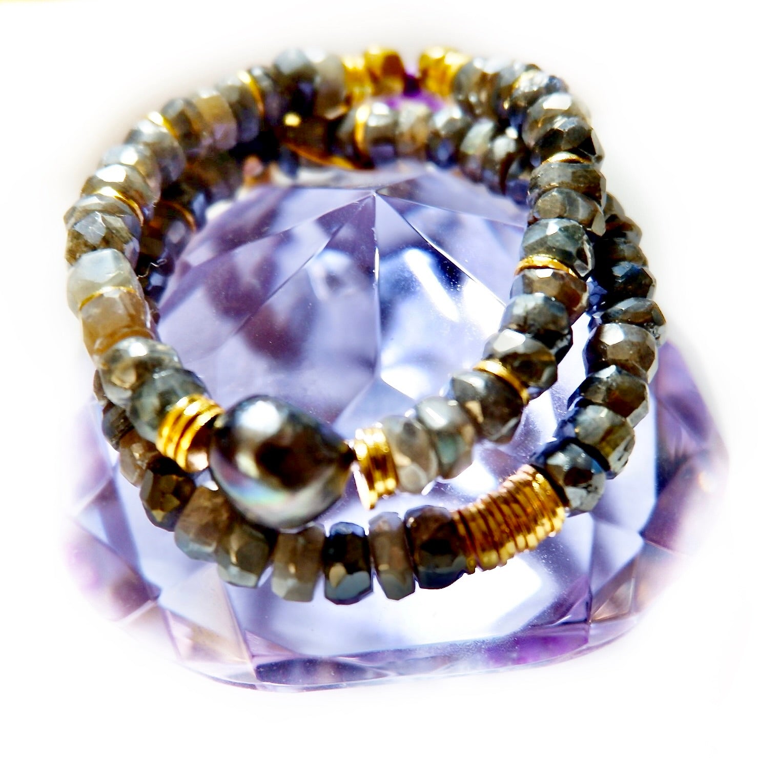 mystic labradorite twin set bracelet