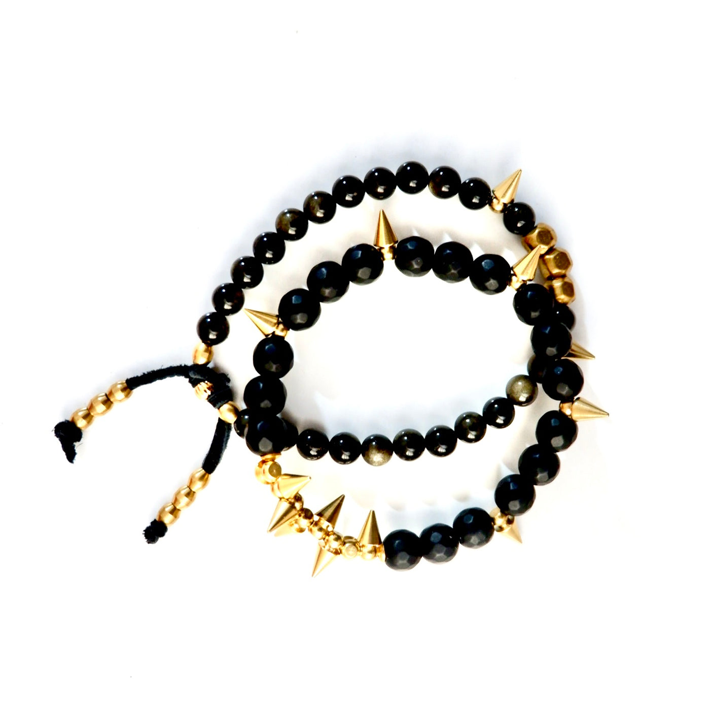 golden spikes mens bracelets