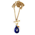 lapis vintage toggle chain necklace