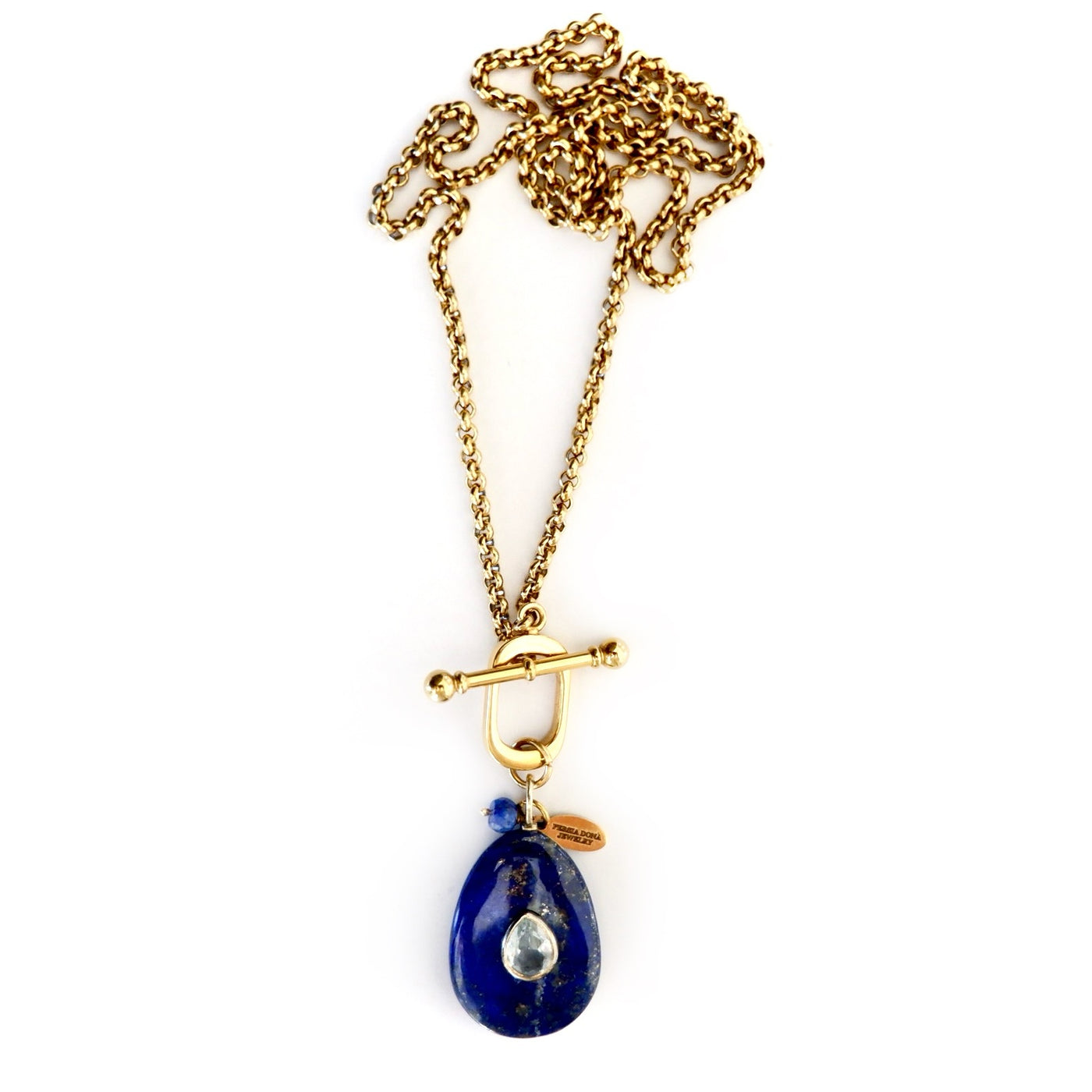 lapis vintage toggle chain necklace