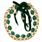 raw emerald x vintage chain necklace