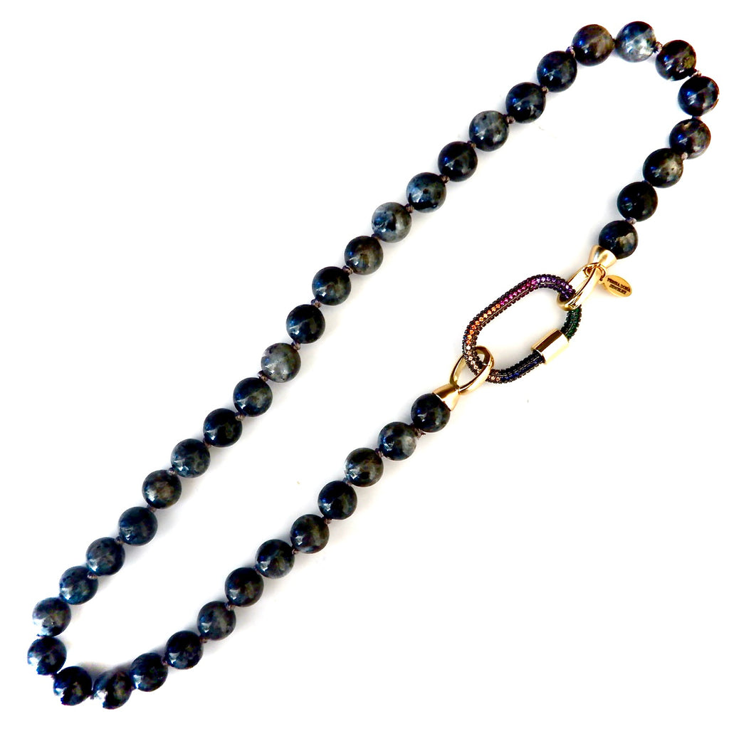 labradorite rainbow clasp choker necklace