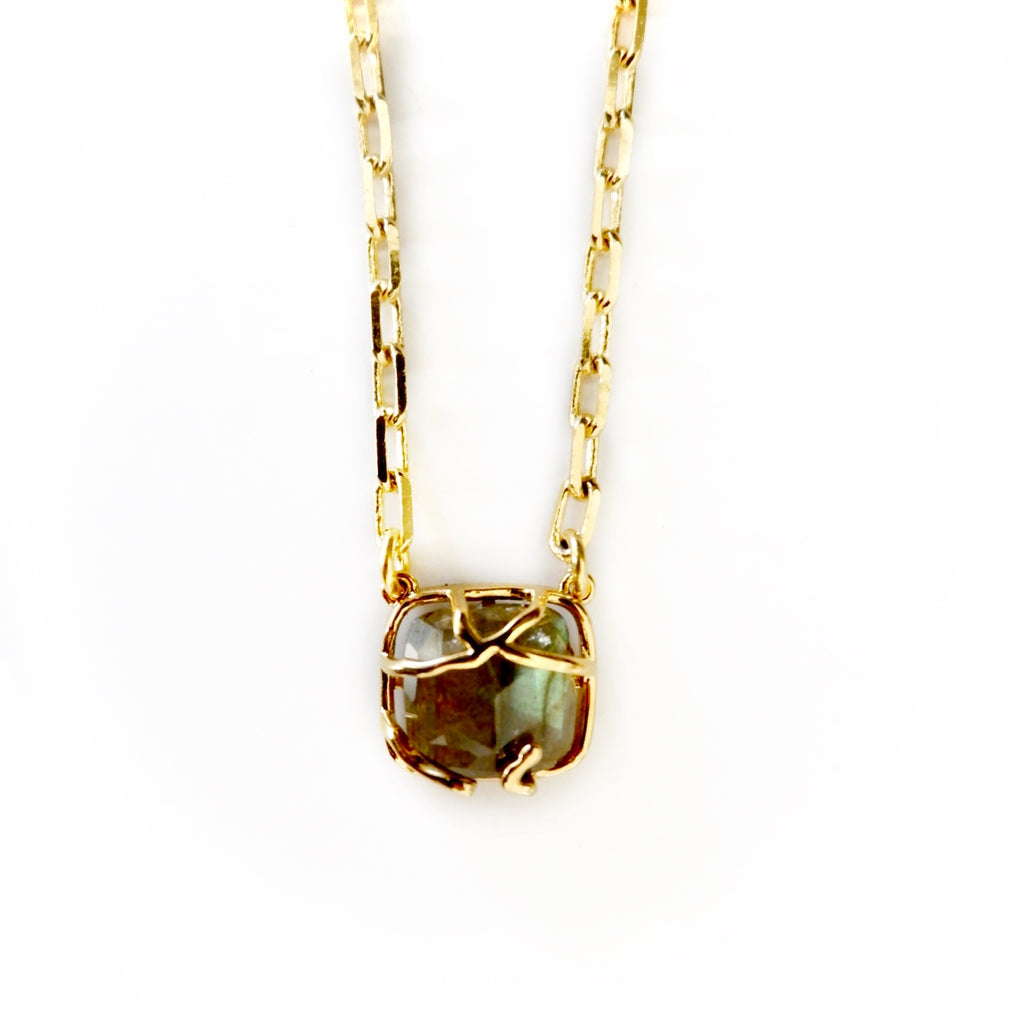 labradorite rock necklace