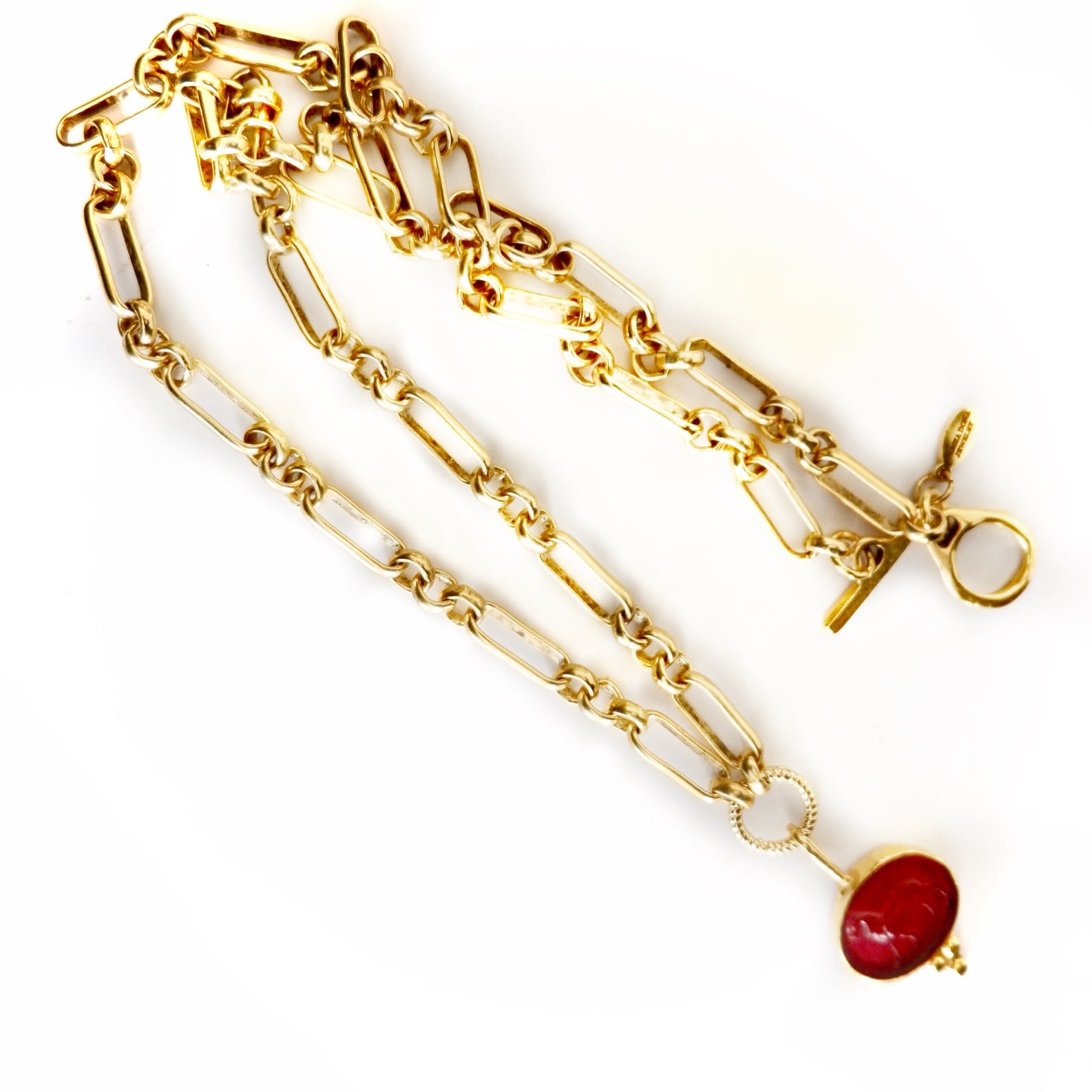 garnet lion intaglio necklace