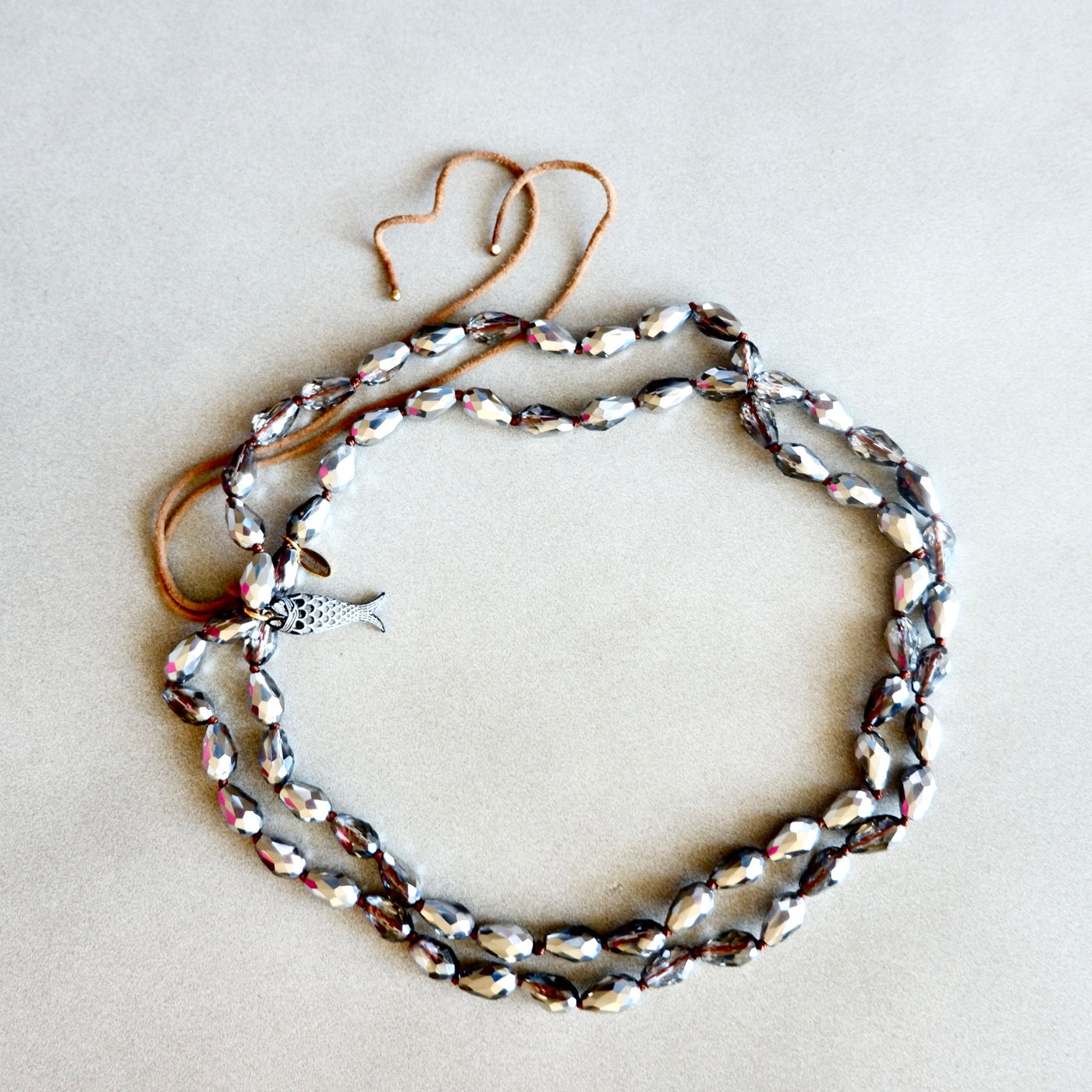 vintage glass fish necklace