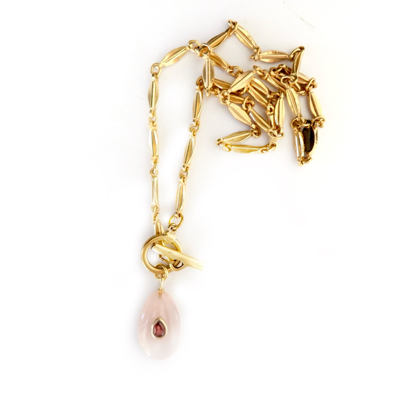 rose quartz pendant vintage chain necklace