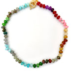 boho rainbow gemstone necklace