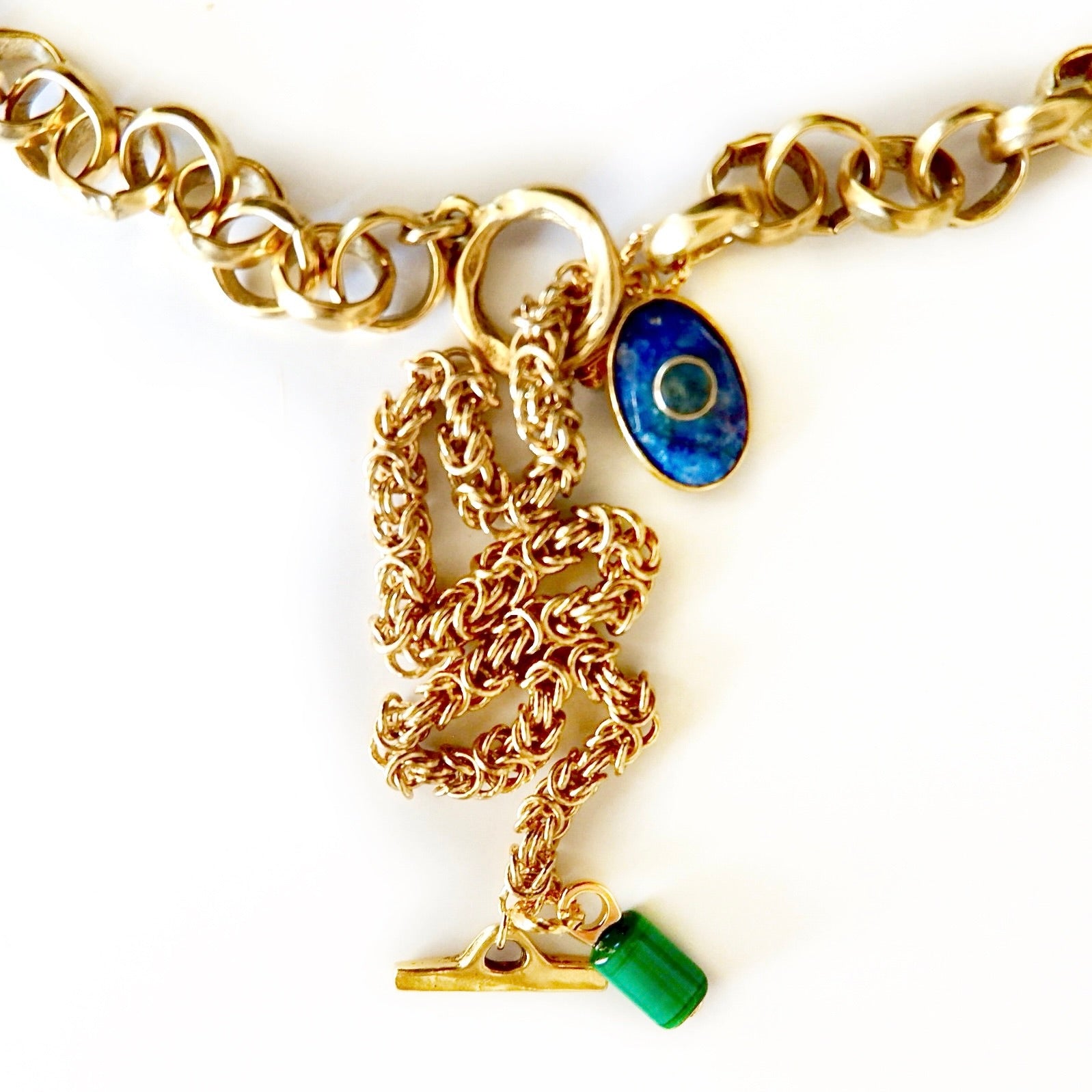 vintage chains and charms necklace