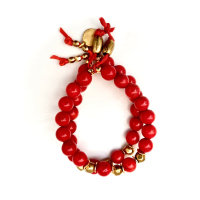 my red coral twin set bracelet