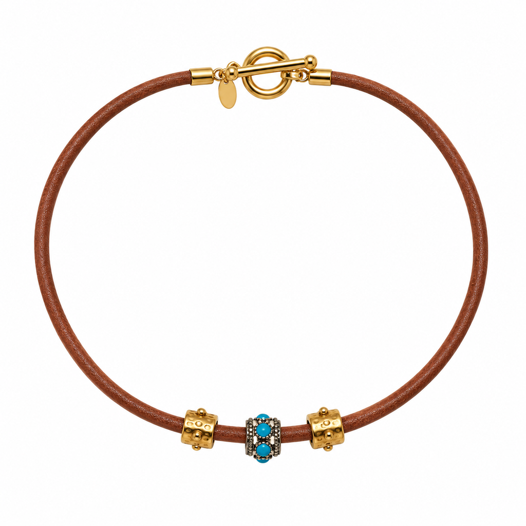 Vintage charm x leather choker