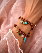 leather mixed charm bracelet