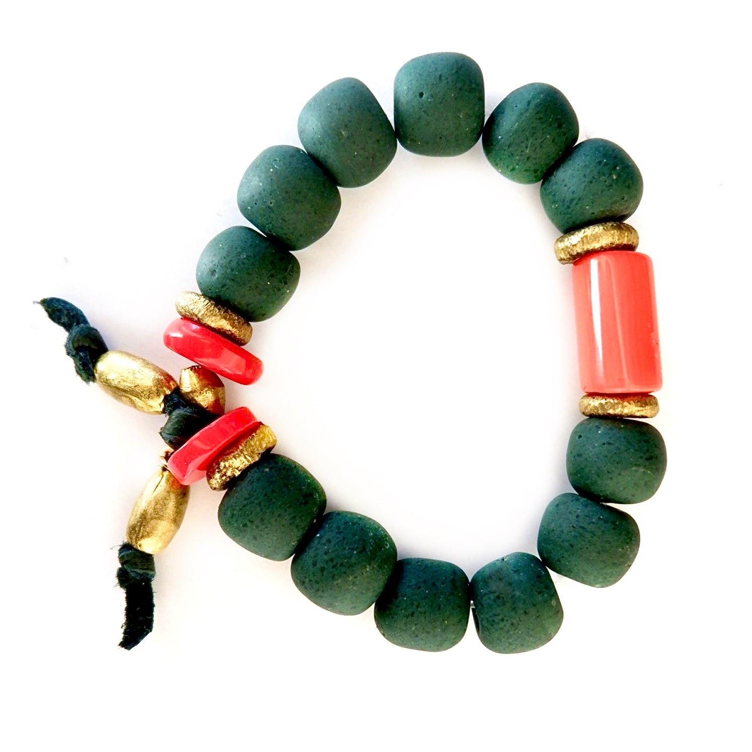 positano coral x vintage glass bracelet