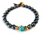 hematite x turquoise mens bracelet