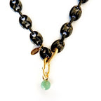 black enamel mariner link necklace