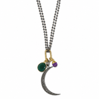 pave diamond moon necklace