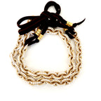 chunky metal and pearl chain necklace