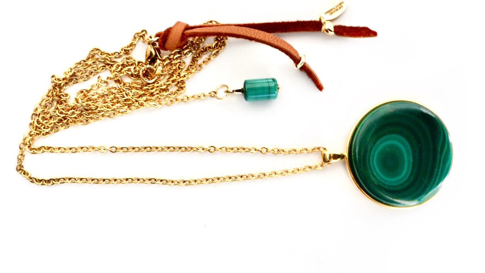 malachite circle necklace