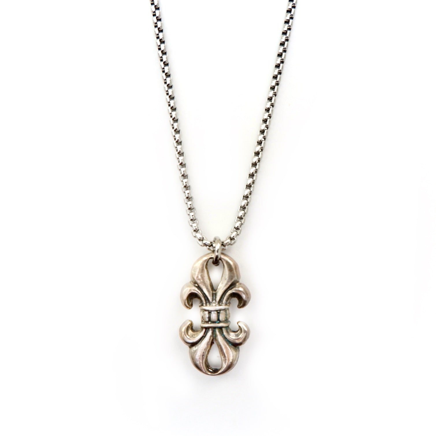 fleur de lis mens necklace