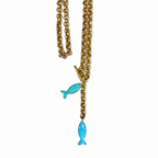 double fish x vintage chain necklace