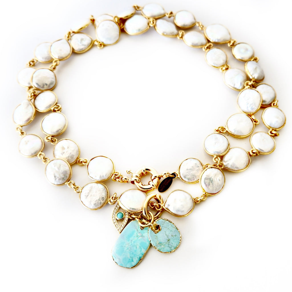 my santorini pearl necklace