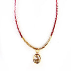 gemstones x oval crystal necklace